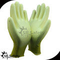 SRSAFETY safety colorful yellow pu glove/work gloves/safety gloves